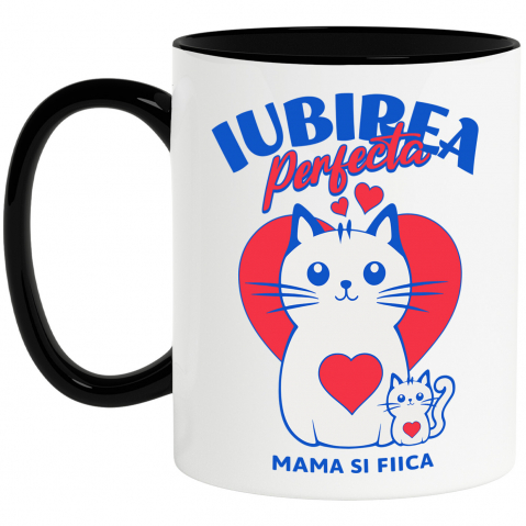 Cana Personalizata "Iubirea Perfectă Mama și Fiică – Cadouri Personalizate cu Pisica Mama și Pui"