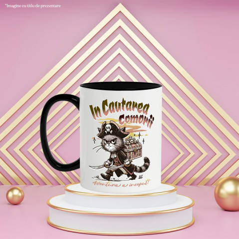Cana Personalizata "Pisica Pirat cu Pălărie și Cufăr Cranii - Aventură cu Comori pentru Copii" [2]