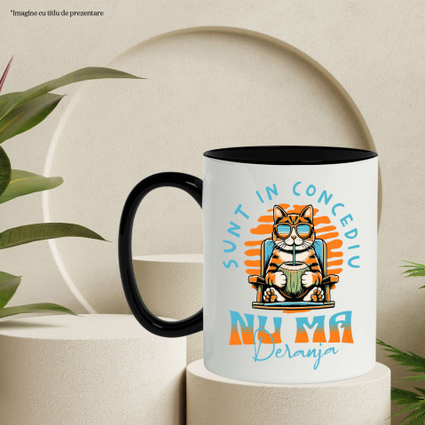 Cana Personalizata Pisica Pe Sezlong Cu Nuca De Cocos – Cadouri Personalizate Pentru Tati, Copii și Familie [2]