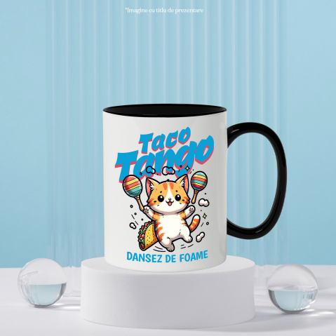 Cana Personalizata Pisica Portocalie Cu Tacos – Taco Tango – Dans Mexican Amuzant – Cadou Personalizat Iubitorilor De Pisici [2]
