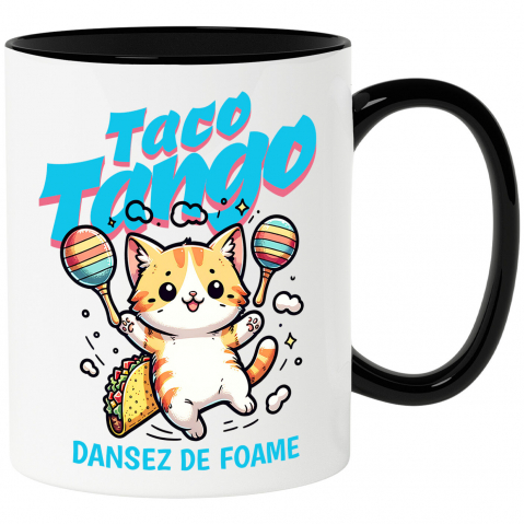 Căni - Cana Personalizata Pisica Portocalie Cu Tacos – Taco Tango – Dans Mexican Amuzant – Cadou Personalizat Iubitorilor De Pisici
