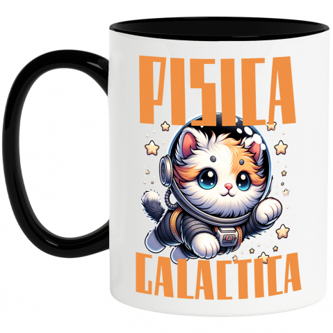 Pisici - Cana Personalizata "Pisica în Costum de Astronaut - Cadou Personalizat pentru Iubitorii de Pisici și Copii"