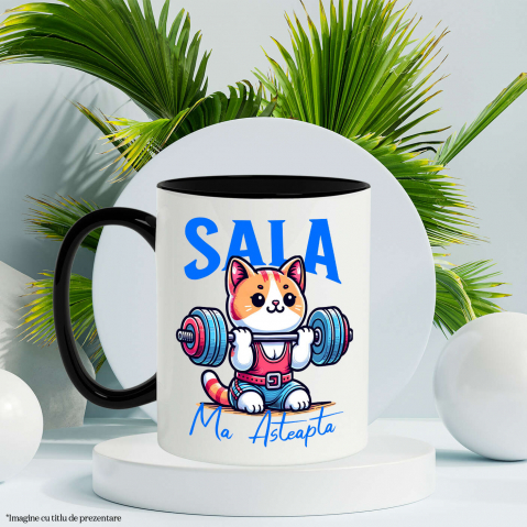 Cana Personalizata Pisică Portocalie la Sală – Design Haios pentru Cadouri Personalizate [2]