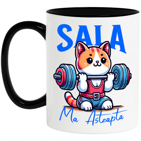 Sport - Cana Personalizata Pisică Portocalie la Sală – Design Haios pentru Cadouri Personalizate