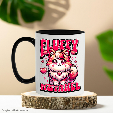 Cana Personalizata Pisica Pufoasă Portocalie Îndrăgostită – Cadou Personalizat Fluiffy Motănel pentru Valentine's Day [2]