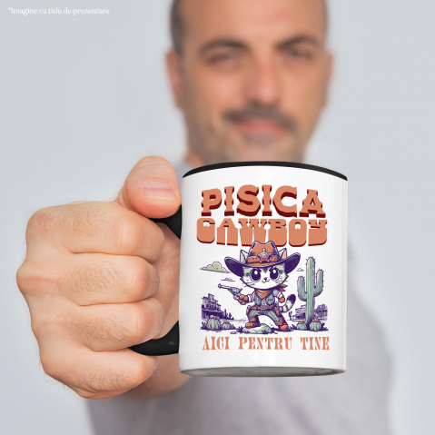 Cana Personalizata "Pisica Stil Cowboy - Cadou Iubire și Sprijin Personalizat" [1]