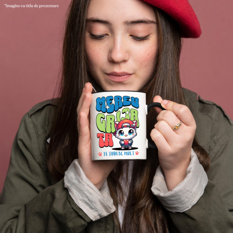 Cana Personalizata Pisică Gangster cu Inimă – Cadou Romantic Personalizat „Te Iubesc Mult Mereu” [1]