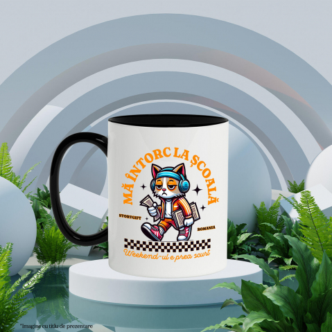 Cana Personalizata Pisică Supărată și Extenuată cu Ținută Hip Hop | Întoarcerea la Școală [2]