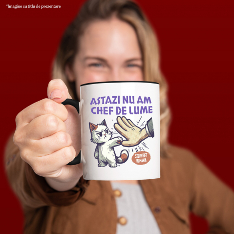 Cana Personalizata Pisica Supărată Mofturoasă „Astăzi Nu Am Chef De Lume” – Cadou Amuzant Pentru Iubitorii De Pisici [1]