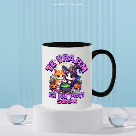Cana Personalizata Pisici Vrăjitoare cu Poțiune Magică | Cadou Halloween Personalizat | Decor Tematic Halloween [2]