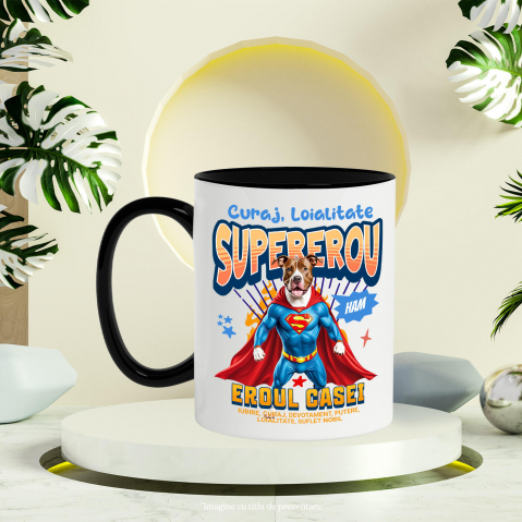 Cana Personalizata Pitbull în Costum de Superman – Produse Personalizate pentru Familie și Copii [2]