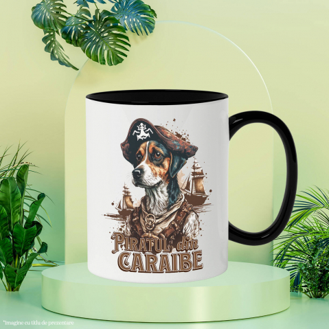 Cana Personalizata Piratul din Caraibe – Portret Personalizat Câine Aventurier [2]