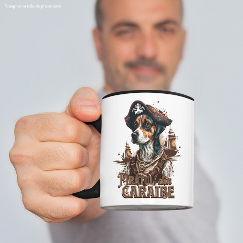 Cana Personalizata Piratul din Caraibe – Portret Personalizat Câine Aventurier [1]
