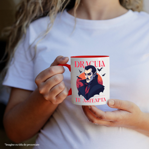 Cana Personalizata Portret Dracula Cu Pelerină | Cadouri Personalizate Halloween Vlad Țepeș [1]