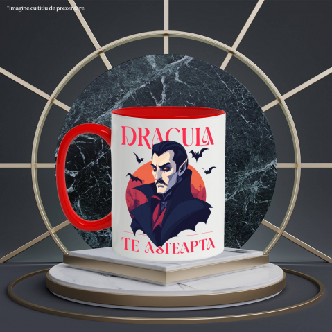 Cana Personalizata Portret Dracula Cu Pelerină | Cadouri Personalizate Halloween Vlad Țepeș [2]