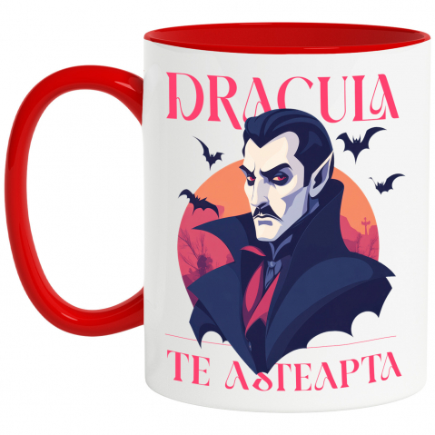 Cana Personalizata Portret Dracula Cu Pelerină | Cadouri Personalizate Halloween Vlad Țepeș [0]