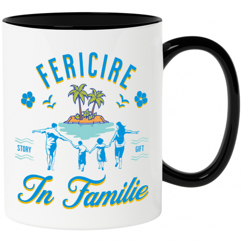 Cadouri Pentru Cupluri - Cana Personalizata Tricou Personalizat Familie - „Fericire în Vacanță” | Cadouri Unice