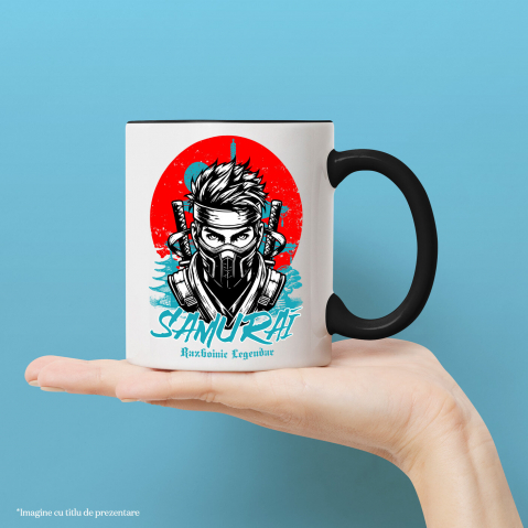 Cana Personalizata Cadouri personalizate – Portret ninja cu mască și sabii, samurai războinic legendar [1]