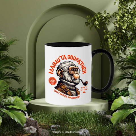 Cana Personalizata „Portret personalizat maimuță cu trabuc și ochelari de vedere – Cadou fashion Godfather” [2]
