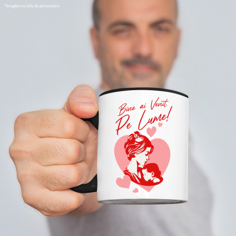 Cana Personalizata Decor Personalizat Mama și Copil - „Bine Ai Venit Pe Lume” [1]