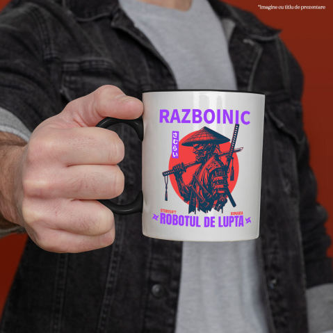 Cana Personalizata Cadouri personalizate – Robot războinic cu pălărie în stil samurai și ninja [1]