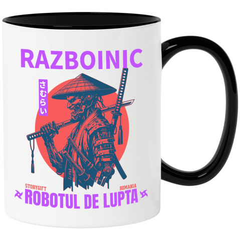 Razboinic - Cana Personalizata Cadouri personalizate – Robot războinic cu pălărie în stil samurai și ninja