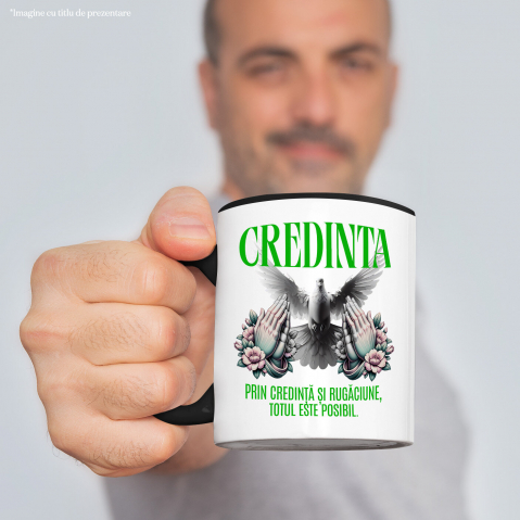 Cana Personalizata "Porumbel Alb – Puritate, Credință și Rugăciune | Totul Este Posibil" [1]