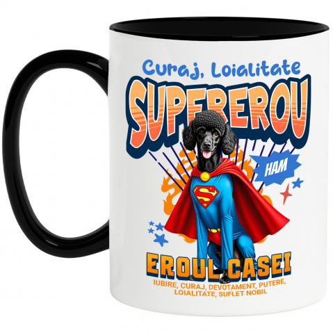 Supereroi - Cana Personalizata Pudel în Costum de Superman – Produse Personalizate pentru Familie și Copii