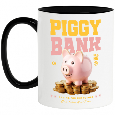 BANI - Cana Personalizata Pusculiță Porc cu Bani – Piggy Bank cu Monede de Aur și Bancnote pentru Investiții