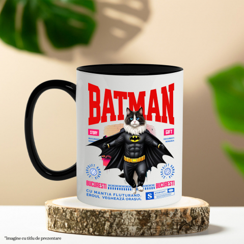 Cana Personalizata Pisica Ragdoll în Costum de Batman – Un Supererou Adorabil pentru Copii și Iubitorii de Pisici [2]