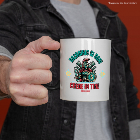 Cana Personalizata Cadouri personalizate – Războinic cavaler cu scut și sabie, semn dolar, motivație [1]