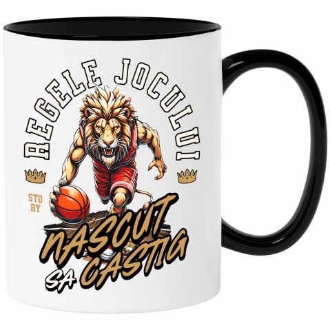 Cana Personalizata Leul Furios – Jucător de Baschet în Meci Intens | Design Sportiv