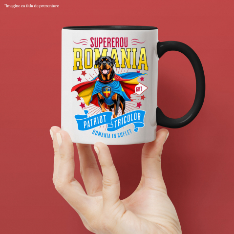 Cana Personalizata Rottweiler în Costum de Căpitan România – Cadou Personalizat pentru Iubitorii de Câini [1]