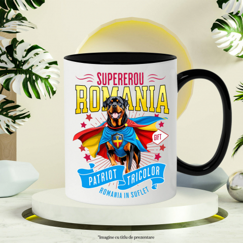 Cana Personalizata Rottweiler în Costum de Căpitan România – Cadou Personalizat pentru Iubitorii de Câini [2]
