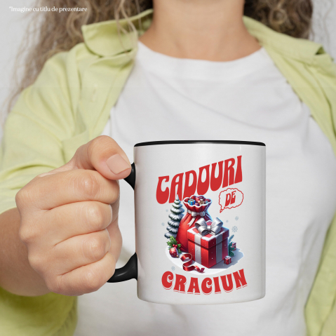 Cana Personalizata Sac de Cadouri și Cutie Roșie cu Zăpadă și Globuri Colorate – Cadouri Personalizate de Crăciun [1]