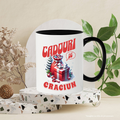 Cana Personalizata Sac de Cadouri și Cutie Roșie cu Zăpadă și Globuri Colorate – Cadouri Personalizate de Crăciun [2]