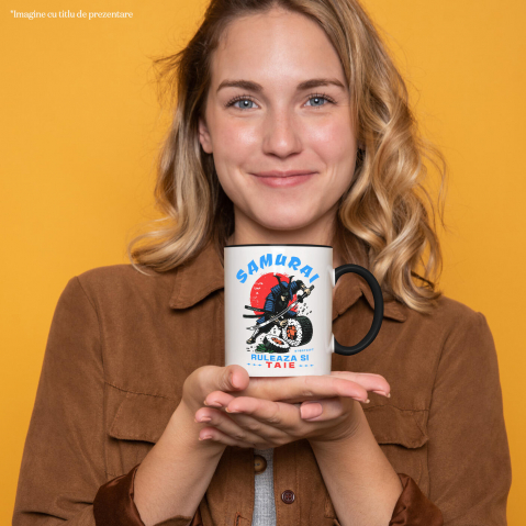 Cana Personalizata Samurai Ninja cu Sabie Ascuțită și Sushi - Cadouri Personalizate pentru Iubitorii de Mâncare Chinezească și Umor [1]