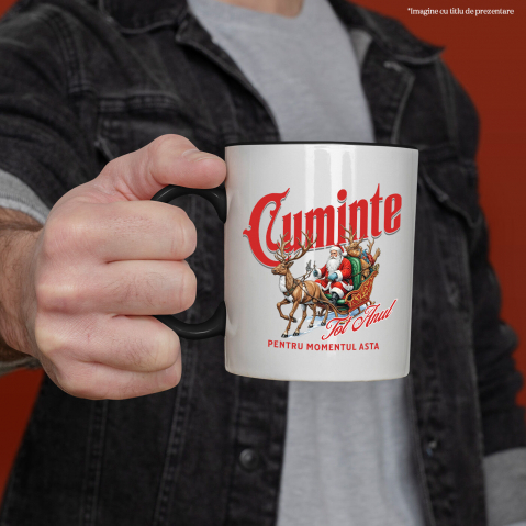Cana Personalizata Sania lui Moș Crăciun Trasă de Reni – Haios și Cuminte tot Anul pentru Momentul Asta [1]