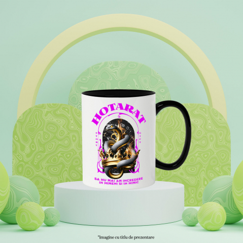 Cana Personalizata „Portret Șarpe Regal Cu Ochi De Aur – Cadou Personalizat „Hotărât Să Nu Mai Am Încredere”” [2]