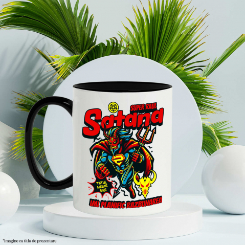 Cana Personalizata Satana Diavol În Costum De Super Erou Cu Coarne Și Coadă – Cadou Personalizat „Îmi Planific Răzbunarea” [2]