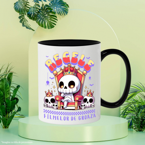 Cana Personalizata Schelet Craniu Uman cu Coroana Regală | Cadou Groază Regal pentru Halloween [2]
