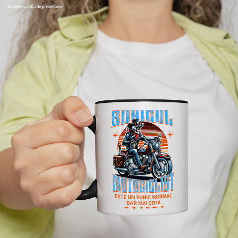 Cana Personalizata Schelete Uman Cu Pălărie, Bandană Roșie și Motor Vintage – Stil Clasic Moto [1]