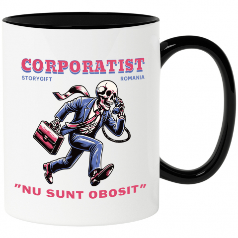 Meserii - Cana Personalizata Schelet Corporatist – Viața de Birou în Ilustrație Amuzantă