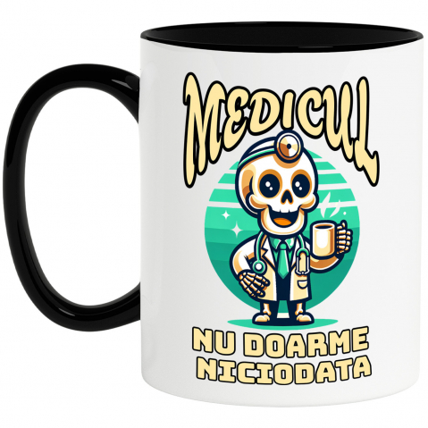 Meserii - Cana Personalizata Schelete Vesel Cu Cafea – Somn Niciodată, Doar Energie!