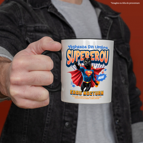 Cana Personalizata Scottish Fold în Costum de Superman – Cadou pentru Iubitorii de Pisici [1]