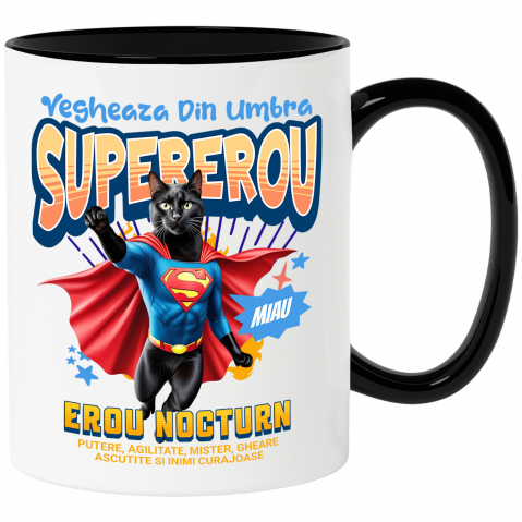 Supereroi - Cana Personalizata Scottish Fold în Costum de Superman – Cadou pentru Iubitorii de Pisici