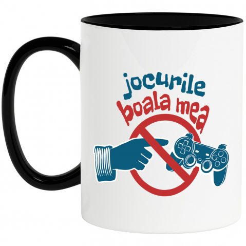 LUME - Cana Personalizata Semn Interzis „Jocurile Video Boala Mea” - Cadou Personalizat Gameri