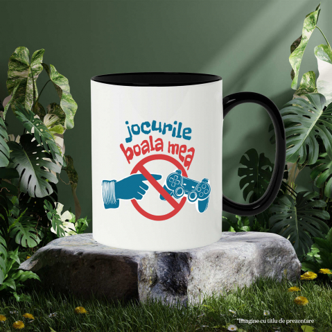 Cana Personalizata Semn Interzis „Jocurile Video Boala Mea” - Cadou Personalizat Gameri [2]
