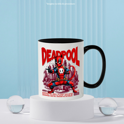 Cana Personalizata Pisică Siameză în Costum Deadpool – Supererou Amuzant pentru Iubitorii de Animale [2]