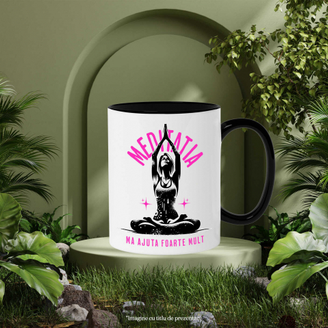 Cana Personalizata Siluetă Femeie Yoga – Design Relaxare și Meditație pentru Cadouri Personalizate [2]